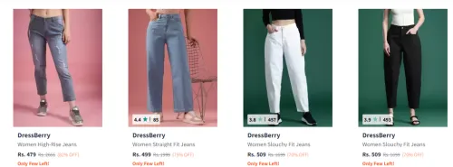 Image of DressBerry Women's Jeans at minimum 70% Discount