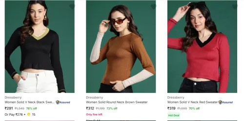 Image of Dressberry Women's Sweaters upto 78% Discount