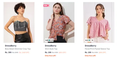 Image of Dress Berry Women's Tops at minimum 80% Discount