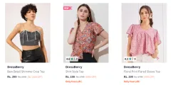 Dress Berry Womens Tops at minimum 80% Discount