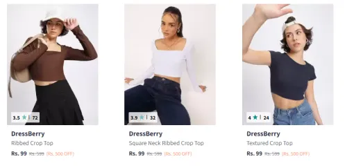 Image of DressBerry Women's Tops at minimum 80% Discount
