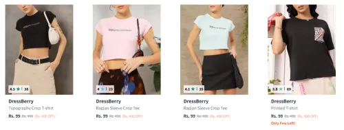 Image of Dressberry Women's T-Shirts starting at ₹99