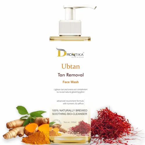 Image of Drontika Wild & Pure Ubtan Tan Removal Face Wash with Turmeric & Saffron – Brightening & Revitalizing Cleanser for Glowi