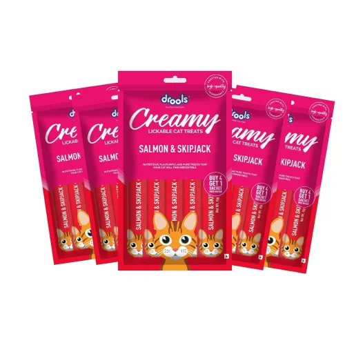 Image of Drools Creamy Lickable Cat Treats (75g x 5 Pouches) Total 375g