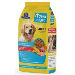 Dr. Pets 2.8 Kg Superdawg Adult Dry Dog Food Chicken & Vegetable Formula | 24% High Protein Complete Nutrition | Supports Digestion, Immunity, Joint & Coat Health | All Breed Dogs
