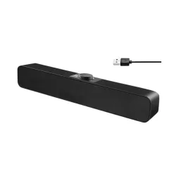 Drumstone [ 15 Years Warranty USB Powered Computer Speaker Soundbar | 20W Stereo Output, 6H Playtime, Plug & Play | Slim