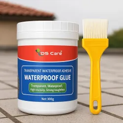 DS CARE Crack Seal Glue - 300gm with Brush Transparent Waterproof Glue for Roof Leakage Crack Seal Agent Roof Water Leakage Solution Water Proof Glue, Waterproofing for Pipe Wall Tiles - 300...