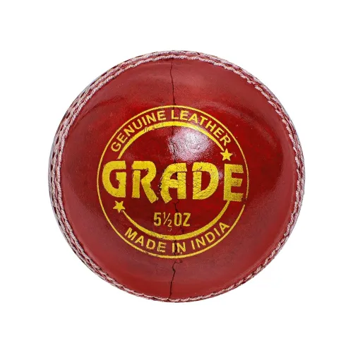 Image of DSC Grade Cricket Leather Ball - Premium Alum Tanned, Four-Piece Professional Match Ball - Standard Weight & Size (Red, 