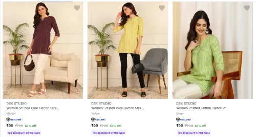 Image of Dsk Studio Womens Kurtas Starting At ₹99