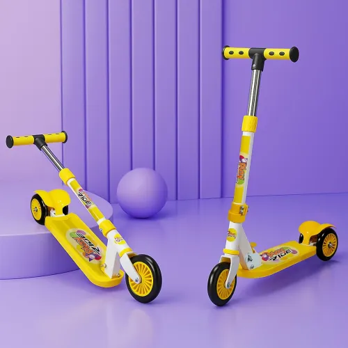 Image of Kidsmate Play Ride 3‑Wheel Metal Kick Scooter for Kids | Adjustable Height, Foldable & Lightweight