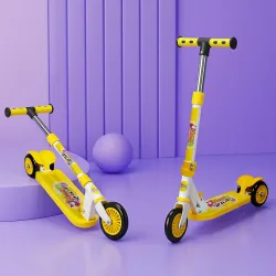 Kidsmate Play Ride 3‑Wheel Metal Kick Scooter for Kids | Adjustable Height, Foldable & Lightweight