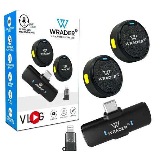 Image of Dual Round Mic with Noise Cancellation Magnetic Clip Wireless Microphones