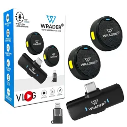 Dual Round Mic with Noise Cancellation Magnetic Clip Wireless Microphones