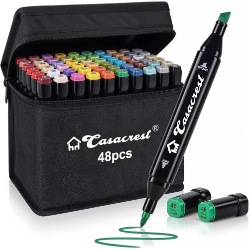 Image of Dual Tip Alcohol Markers-48 Colours 