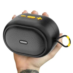 Dubstep Pop 1200 Portable Bluetooth Speaker | 12W Loud Sound, Deep Bass with XBASS, 16 Hrs Playtime, TWS Stereo Pairing, 52mm Driver, Splash-Resistant, Carry Strap (Black)