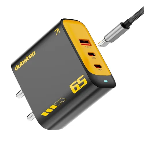 Image of Dubstep Sprint 65W GaN Superfast Wall Charger with Type-C to Type-C Cable, 65W Output Compatible with MacBook & Type-C L