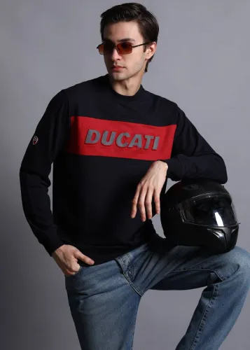 Image of DUCATI  Men Full Sleeve Printed Sweatshirt
