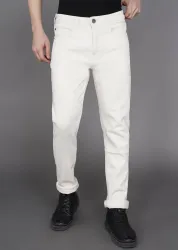 DUCATI  Men Slim Mid Rise White Jeans