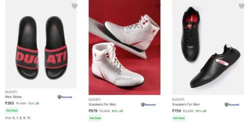 Image of DUCATI Men's Footwear Upto 83% Discount