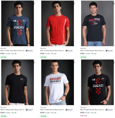 Image of DUCATI Men's T-shirts @ ₹314