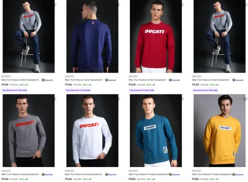 Image of Ducati Sweatshirts starting @ ₹548