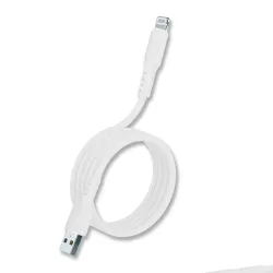 DUDAO Silicone USB A Compatible Cable | Compatible For iPhone - 1M White