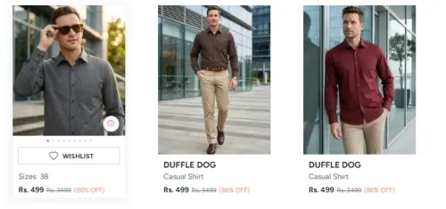 Image of DUFFLE DOG Men's Shirt Upto 86% OFF