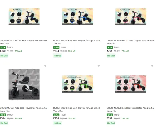 Image of Duggi Muggi Tricycles @ Starting ₹760