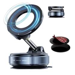 DUKAAN 360° Vaccum Magnetic Phones Holder, Magnetic Car Phone Mount, Hands-Free Suction Cup Phones Holder for Car/Gym/Mi