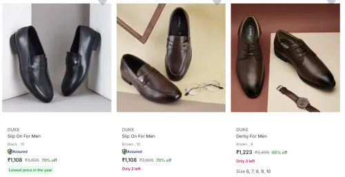 Image of Duke Men’s Formal Shoes upto 70% Discount
