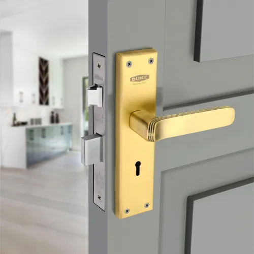 Image of DUKE Mortise Handle Set with Lock MH-1015 BA KY Antique Brass