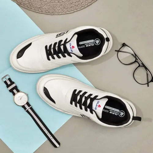 Image of DUKE  Sneakers For Men  (White , 9)