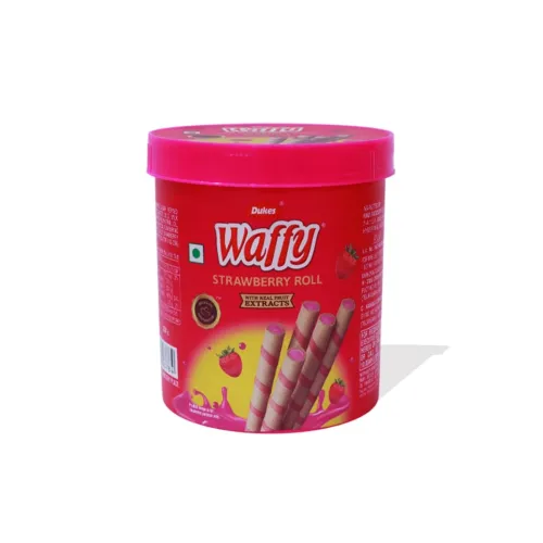 Image of Dukes Waffy Strawberry flavoured Wafer roll Jar (250g)