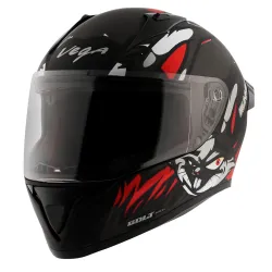 Vega Bolt Bunny Dull Black Red Helmet-L