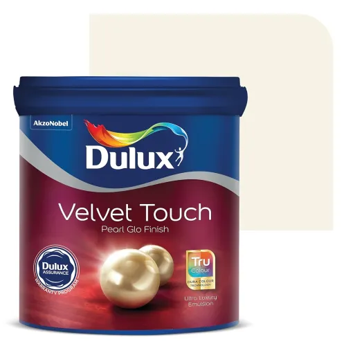 Image of Dulux Velvet Touch Pearl GLO Interior Emulsion Paint (10L, Crisp Linen) – Luxurious soft-sheen wall paint, highly durabl