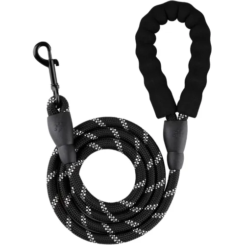 Image of 5 Ft Strong Durable Nylon Dog Leash with Comfortable Padded Handle and Highly Reflective Threads for Small,Medium and La