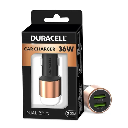 Image of Duracell 36W Fast Car Charger Adapter 