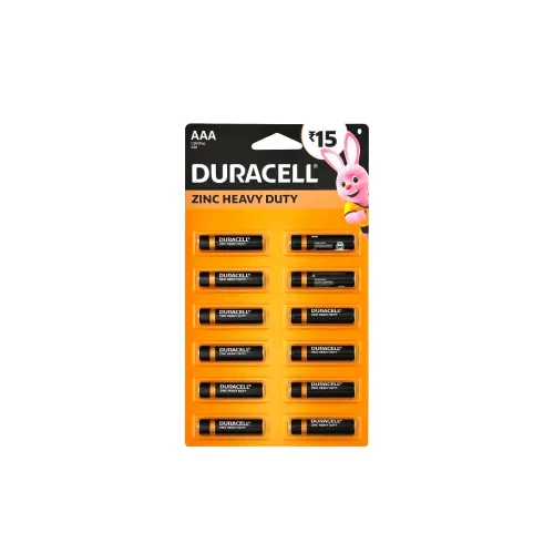 Image of Duracell AAA Zinc Heavy Duty Battery pack of 12