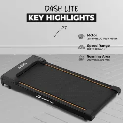 Durafit91 Dash Lite 2.5HP Peak BLDC 8km/h Speed,Remote control Walkpad Underdesk Home Use Treadmill
