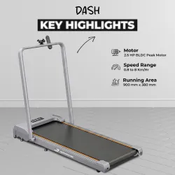 Durafit91 Dash Walkpad 2.5HP Peak BLDC 100Kg User Weight 8km/h Speed with Remote Control Treadmill