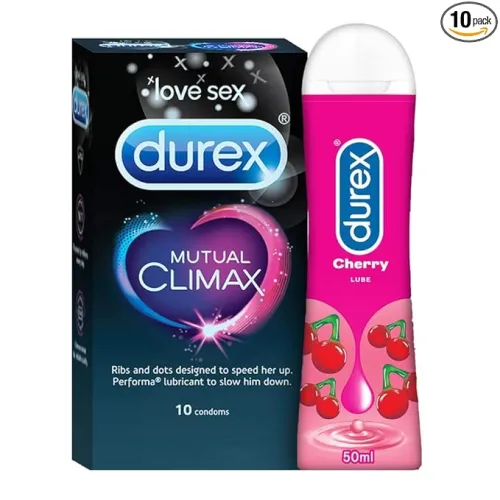 Image of Durex Mutual Climax Condoms + Cherry Lube (10 + 50ml)
