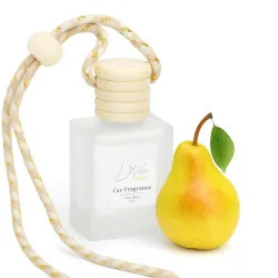 D’Velas™ 40ml Car Fragrance Diffuser Set – Long-Lasting Upto 120 Days | Pear Bliss | No Paraben | Elegant 10ml Wooden Li
