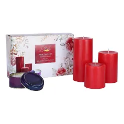 DVelas™ Pack of 3 Unscented Red Pillar Candles
