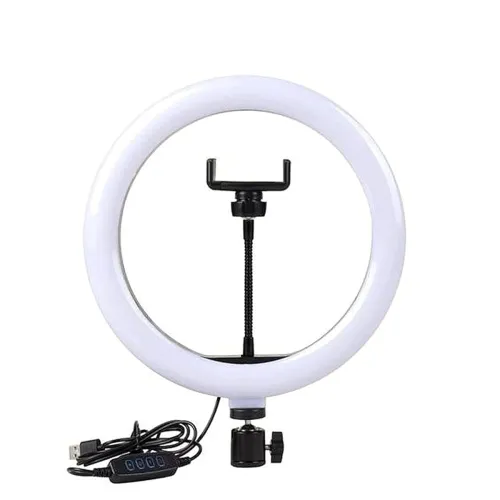 Image of Dyazo 10 Inch LED Ring Light with 3 Level Brightness Dimmable Lighting for Vlogging, You Tube Video