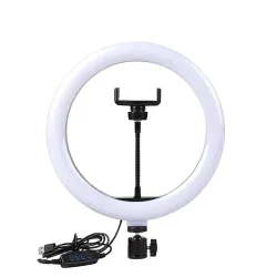 Dyazo 10 Inch LED Ring Light with 3 Level Brightness Dimmable Lighting for Vlogging, You Tube Video