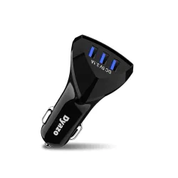 Dyazo 12 W 3 Port USB Car Charger Adapter with Smart ic Compatible for Oppo, Vivo, Redmi,iPhone, Samsung 