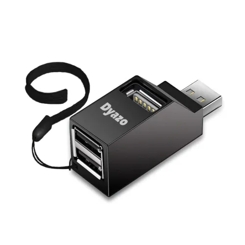 Image of Dyazo 3-Port USB Data Hub High Speed Splitter Plug/Box/Adapter Expansion, Small, Compact, Universal Data Transfer, Wide 