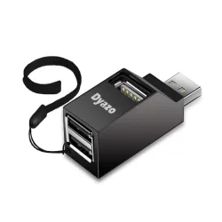 Dyazo 3-Port USB Data Hub High Speed Splitter Plug/Box/Adapter Expansion, Small, Compact, Universal Data Transfer, Wide Compatibility: Windows, Mac OS (Black)
