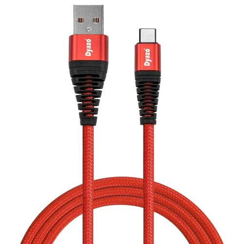 Image of Dyazo Nylon Braided Type C Cable Data Sync Fast Charging Cord With Flexi Head Technology Compatible
