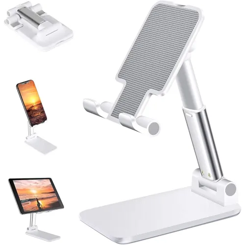 Image of Dyazo Telescopic Adjustable Foldable Mobile Stand – White